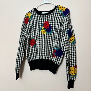 Vintage Wool Houndstooth Sweater